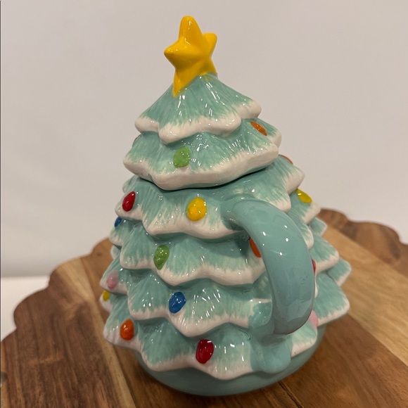 Mr. Christmas Nostalgic Coastal Blue Christmas Tree Mug with Lid - Picture 5 of 6